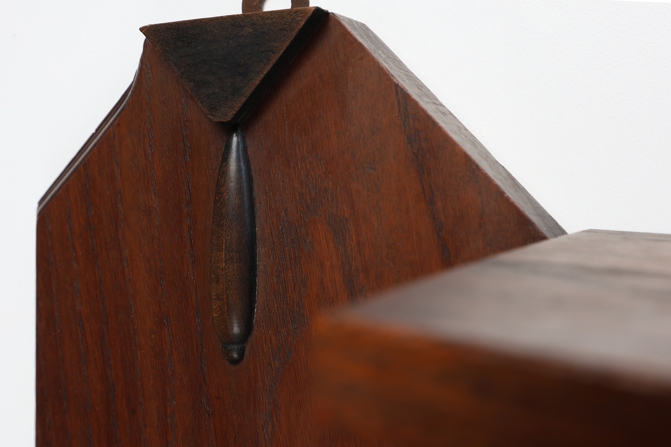 Art Deco coatrack in oak and copper, Belgium 1920sthumbnail